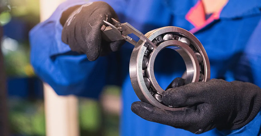 the abstract image of the technician maturing the ball bearing i